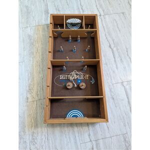 Carrom Skittles Game – Large Board Games for Adults & Children – Wooden